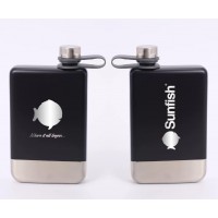SERO Sailing, Sunfish 9 oz Vacuum Insulated Hip Flask, Black, SER-25647