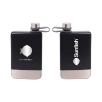 SERO Sailing, Sunfish 9 oz Vacuum Insulated Hip Flask, Black, SER-25647