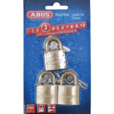 Abus Locks, Padlock Brass 1-1/4 Key 3/Cd, 56413