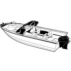 Carver, 18' O/B Aluminum V-Hull Fishing Boat Cover w/Walk Thru Windshield, Poly Guard Wide Series, 72318P