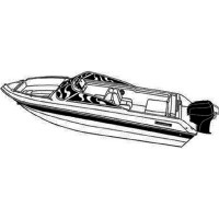 Carver, 17' O/B V-Hull Runabout Cover w/Windshield & Bow Rails (Including Eurostyle), Poly Guard, 77017P
