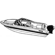 Carver, 17' O/B V-Hull Runabout Cover w/Windshield & Bow Rails (Including Eurostyle), Poly Guard, 77017P