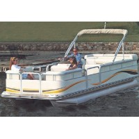 Carver, 20' Pontoon Boat Cover w/Fully Enclosed Deck & Bimini Top, Poly Guard, 77520P