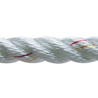 New England Ropes Inc, 3 Strand Nylon Dockline, 1/2 x 25 White, 60501600025