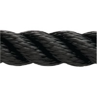 New England Ropes Inc, 3 Strand Nylon Dockline, 3/8 x 25 Black, 60541200025