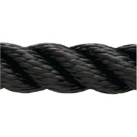 New England Ropes Inc, 3 Strand Nylon Dockline, 1/2 x 15 Black, 60541600015