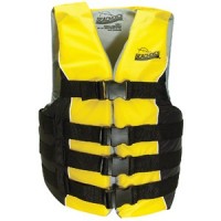 Seachoice, Deluxe 4-Belt Ski Vest, Black/Yellow, Sm/Med, 86410