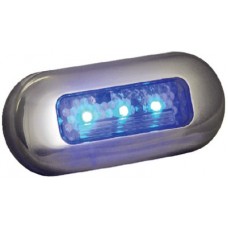Th Marine, LED Oblong Courtesy Lights, Blue w/Stainless Bezel, LED51823DP