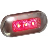 Th Marine, LED Oblong Courtesy Lights, Red w/Stainless Bezel, LED51824DP