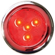Th Marine, LED Puck Lights, Red w/Stainless Bezel, 3