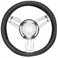 Uflex, Foscari Steering Wheels, Black Vinyl Chrome, FOSCARIVCHB