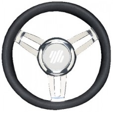 Uflex, Foscari Steering Wheels, Black Vinyl Chrome, FOSCARIVCHB