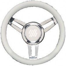 Uflex, Foscari Steering Wheels, Wht Vinyl Chrome, FOSCARIVCHW
