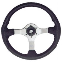 Uflex, Nisida Steering Wheel, Polished Silver-Black Grip, NISIDABP