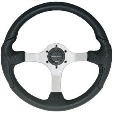 Uflex, Nisida Steering Wheel, Silver-Black Grip, NISIDABS