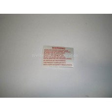 Westerbeke, Label, warning-gasoline vapor, 033748